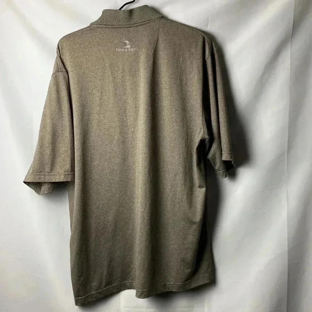 PEBBLE BEACH PERFORMANCE MENS SIZE LARGE POLO SHIRT BROWNISH COLOR - Picture 6 of 9